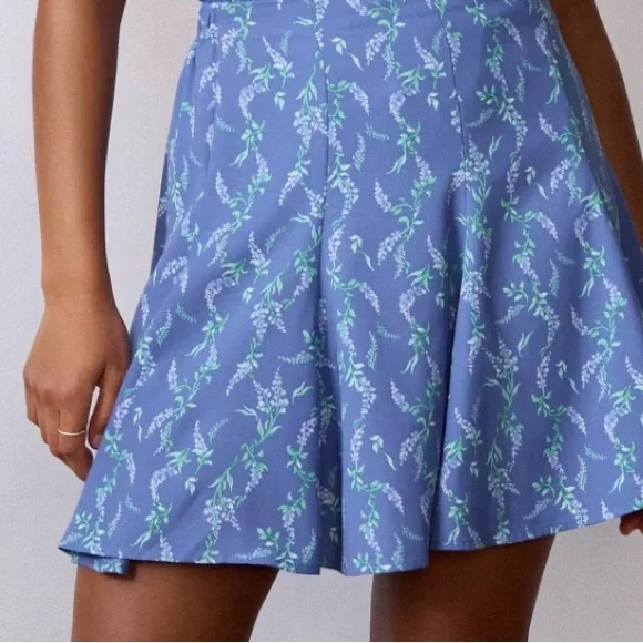 LC Lauren Conrad Blue Floral Skater Skirt - Picture 5 of 5
